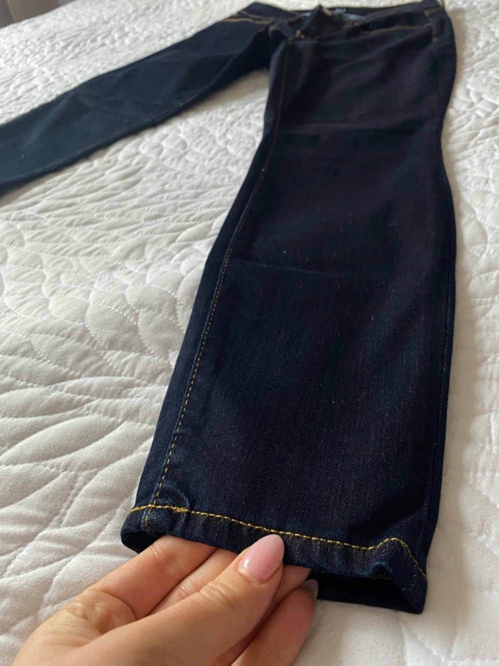 Classic Dark Wash Women's Jeans - Slim Straight - Picture 3 of 7